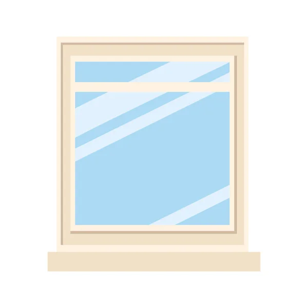 Marco de ventana decoración de vidrio aislado icono diseño fondo blanco — Vector de stock