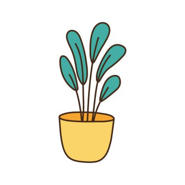 saksı bitkisi iç dekorasyonu izole edilmiş simge tasarımı beyaz arkaplan