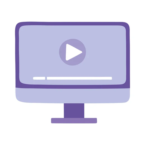 Formación en línea, educación de reproductores de vídeo por ordenador y cursos de aprendizaje digital — Archivo Imágenes Vectoriales