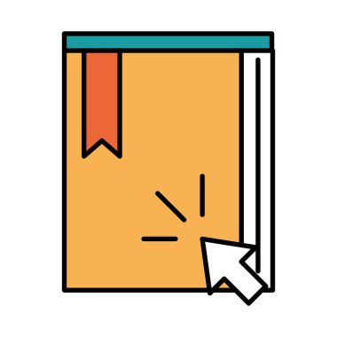 çevrimiçi eğitim, tıklama kitabı öğrenme, web sitesi ve mobil eğitim kursları satırı ve simge doldurma