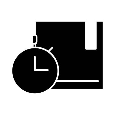 Teslimat ambalajı, hızlı servis karton kutu kargo dağıtımı, mal siluet tarzı ikon lojistik sevkiyatı