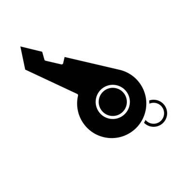 Basketbol oyunu, düdük ekipmanı eğlence amaçlı spor silueti tarzı simge