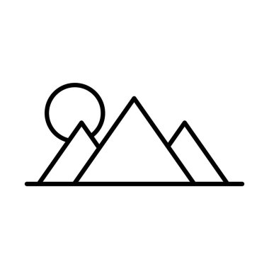 Dağlar güneş manzarası Doğa çizgisi simgesi