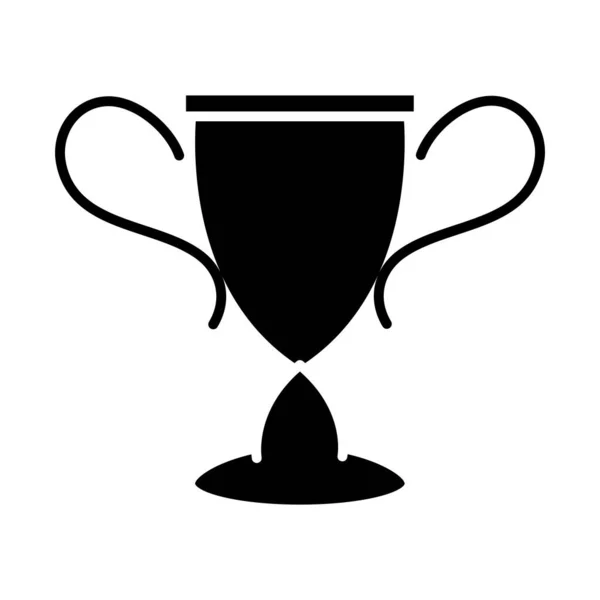 Juego de fútbol, premio trofeo liga deportes recreativos torneo silueta estilo icono — Vector de stock