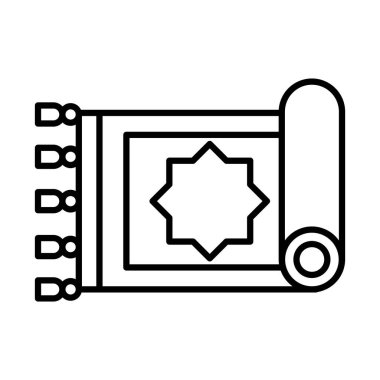 Geleneksel halı kültürü Bayram Mübarek İslami dini kutlama çizgisi simgesi