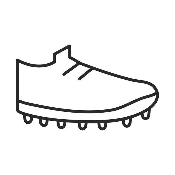 Ποδόσφαιρο παιχνίδι, παπούτσι εξοπλισμό πρωτάθλημα ψυχαγωγικά σπορ τουρνουά γραμμή στυλ εικονίδιο — Διανυσματικό Αρχείο
