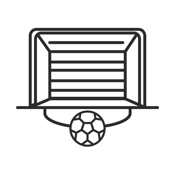 Piłka nożna, bramka i piłka ligi rekreacyjne turniej linii styl ikona — Wektor stockowy
