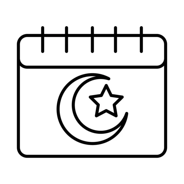 Muslimsk kalender eid mubarak islamisk religiös fest linje stil ikon — Stock vektor