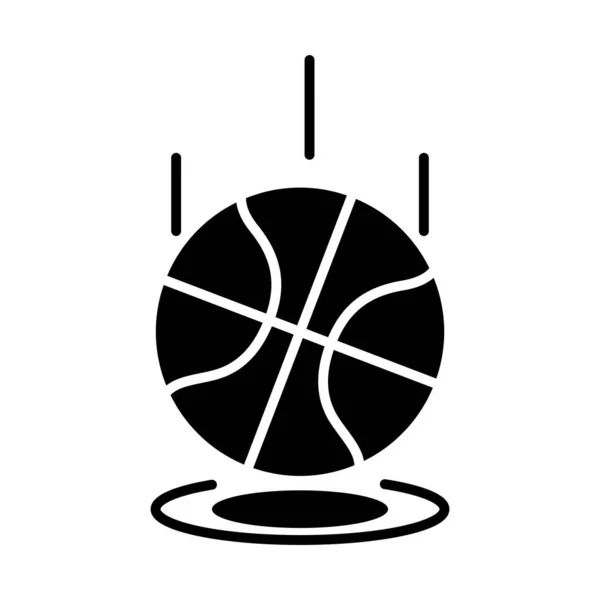 Basketball game, bouncing ball recreation sport silhouette style icon — Stock Vector