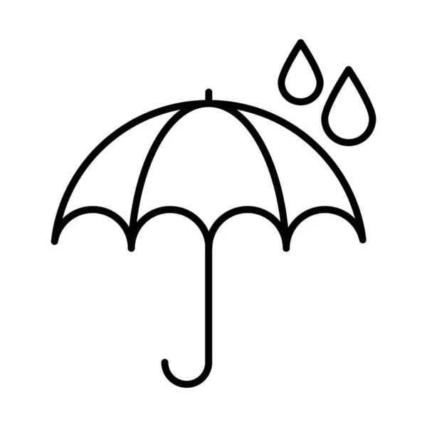 Proteção guarda-chuva ícone de água isolado ícone de linha estilo —  Vetores de Stock