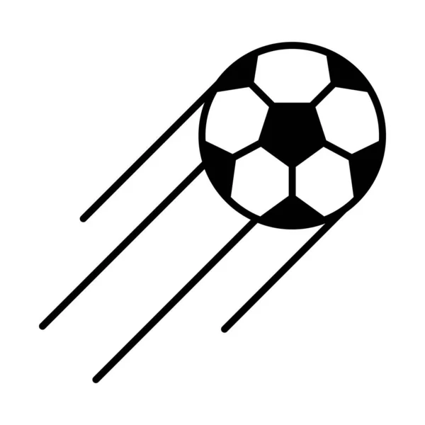 Juego de fútbol, volando pelota liga de deportes recreativos torneo silueta estilo icono — Vector de stock