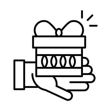 El ele tutuşan hediye kutusu sürpriz kutlama cümlesi ve stil simgesi