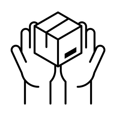 Teslimat paketleri, karton kutu kargo dağıtımı, mal sevkiyatı stili simge