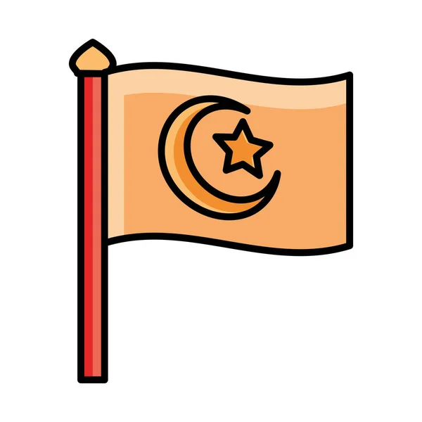 Drapeau religieux eid moubarak islamic religion célébration ligne et remplir icône — Image vectorielle