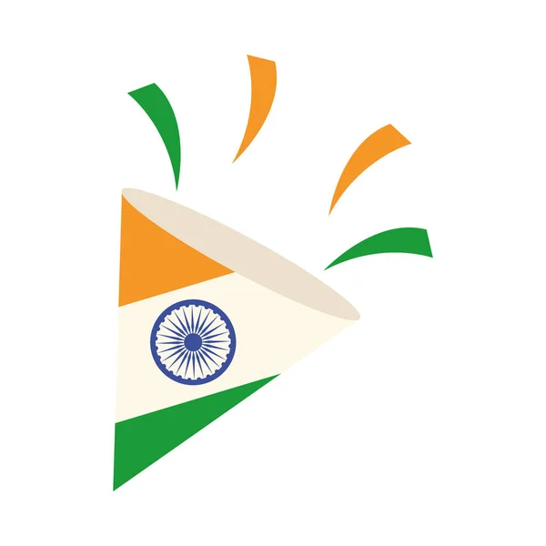 Šťastný den nezávislosti Indie, slavnostní oslavy svoboda země plochý styl ikony — Stockový vektor