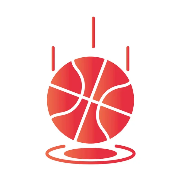 Jogo de basquete, salto bola recreação esporte gradiente estilo ícone — Vetor de Stock