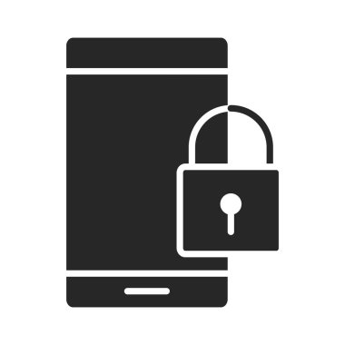 cep telefonu veya akıllı telefon güvenlik elektronik teknoloji aygıtı siluet biçimi simgesi