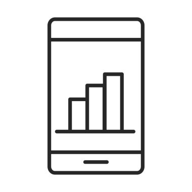 cep telefonu ya da akıllı telefon raporu istatistik işi, elektronik teknoloji aygıtı satır simgesi