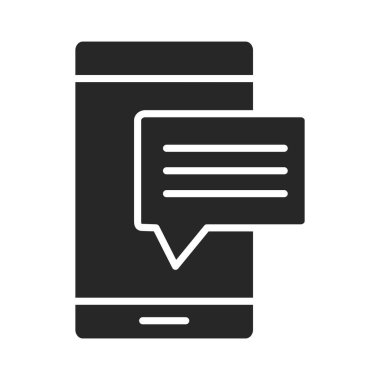 cep telefonu ya da akıllı telefon sohbet mesajı baloncuğu elektronik teknoloji aygıtı siluet biçim simgesi