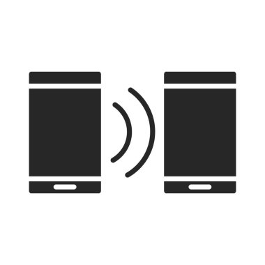 cep telefonu veya akıllı telefonlar internet sinyali, elektronik teknoloji aygıtı siluet biçimi simgesi