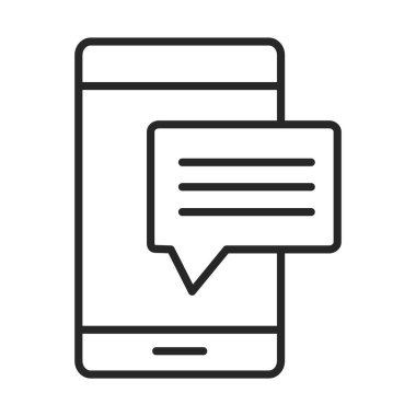 cep telefonu veya akıllı telefon sohbet iletisi baloncuğu elektronik teknoloji aygıtı satır simgesi