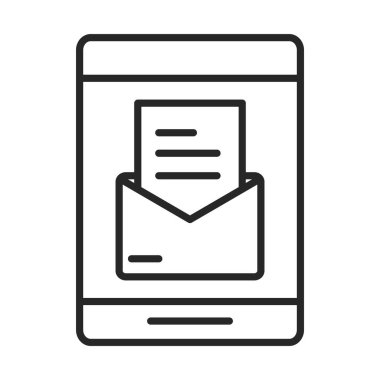 cep telefonu ya da akıllı telefon e- posta uygulaması, elektronik teknoloji aygıtı satır simgesi