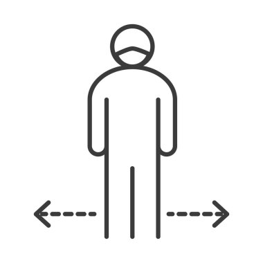 covid 19 koronavirüs sosyal uzaklık önleme, salgın yayılma tarzı çizgi simgesi