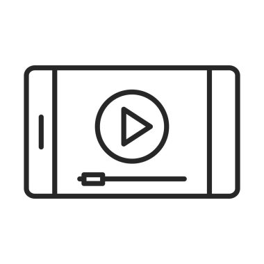cep telefonu veya akıllı telefon web sitesi video elektronik teknoloji aygıtı satır simgesi