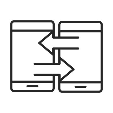 cep telefonu veya akıllı telefon bağlantısı elektronik teknoloji aygıt satırı simgesi aktarımı