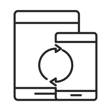 cep telefonu veya akıllı telefon tableti, elektronik teknoloji aygıtı satır simgesi