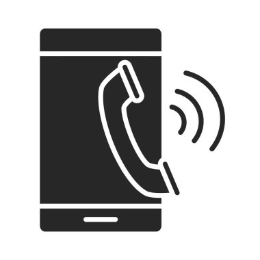 cep telefonu veya akıllı telefon çağrısı, elektronik teknoloji aygıtı siluet biçimi simgesi
