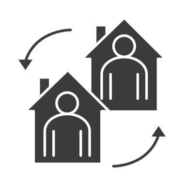 covid 19 koronavirüs sosyal uzaklık önleme, ev dördünde kal, salgın vektör siluet tarzı simge yayıyor