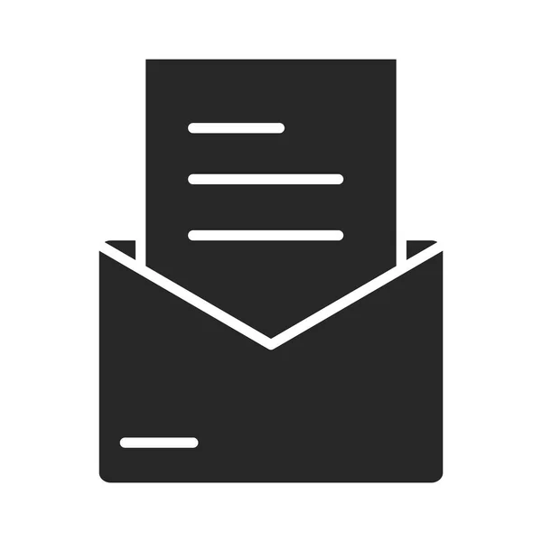 Correo electrónico mensaje carta sobre mensajero silueta estilo icono — Vector de stock