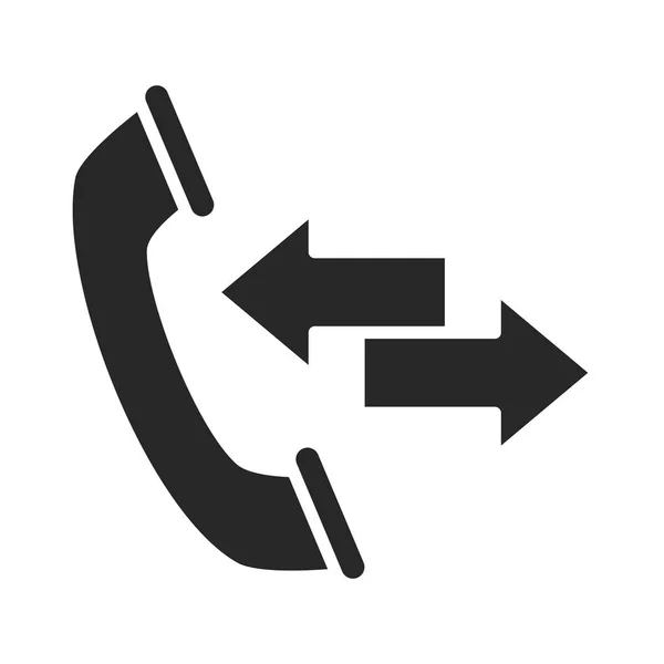 Serviço de chamada de telefone ícone de estilo silhueta dispositivo eletrônico — Vetor de Stock