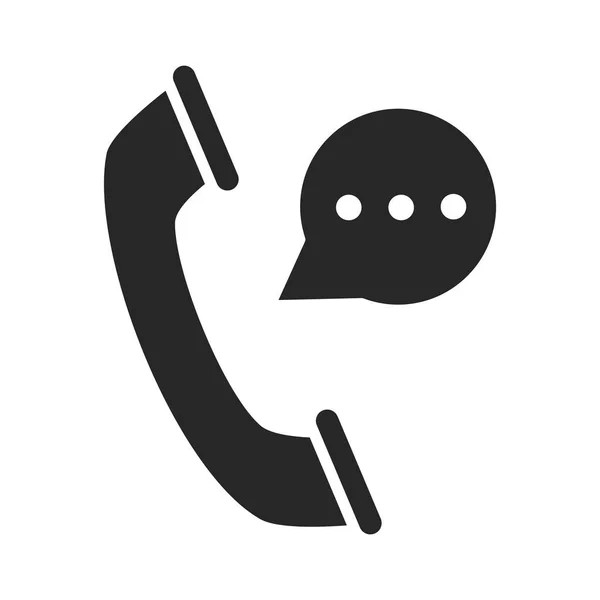 Telefonsamtal service support center siluett stil ikon — Stock vektor