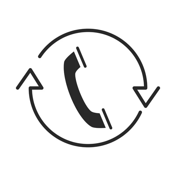 Telefono call center servizio helpline silhouette stile icona — Vettoriale Stock