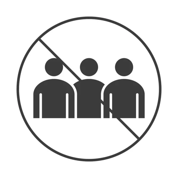 Covid 19 coronavirus social distancing prevention, maintain a safe distance from others, outbreak spreading vector silhouette style icon — Stock Vector