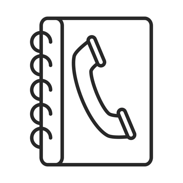 Adresboek contact telefoonlijn stijl pictogram — Stockvector