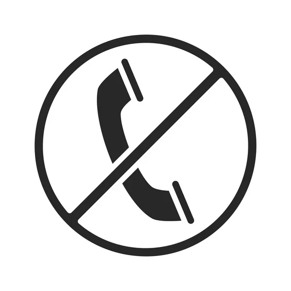 Запрещённый знак в стиле силуэта телефонной связи — стоковый вектор