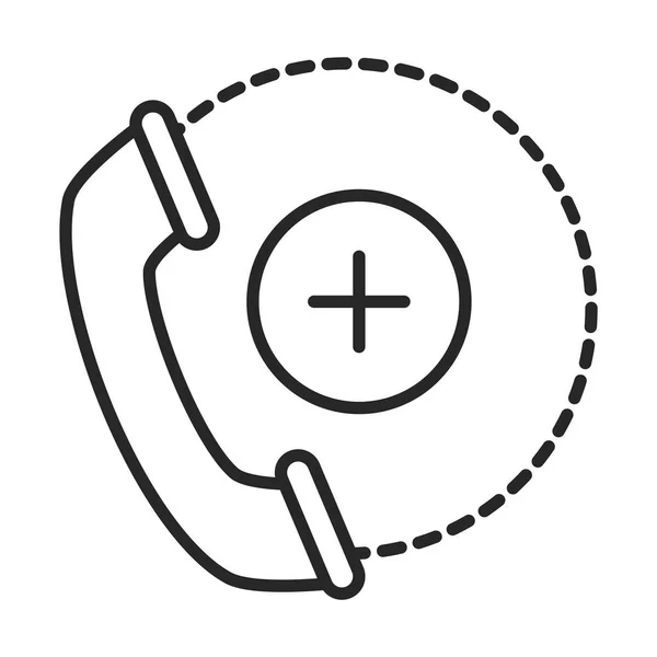 Soporte telefónico y contacto, icono de estilo de línea de servicio al cliente — Archivo Imágenes Vectoriales