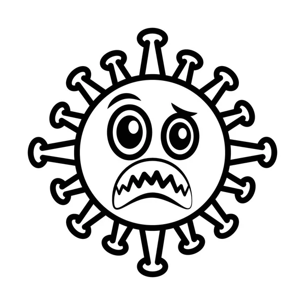 Вірус емоцій, ковід-19 емодзі характер інфекції, стиль обличчя мультфільму — стоковий вектор
