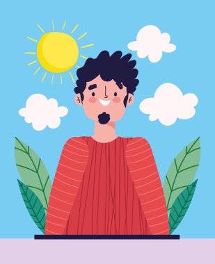 Mutlu dostluk günü, genç adam dışarıda, özel etkinlik kutlaması