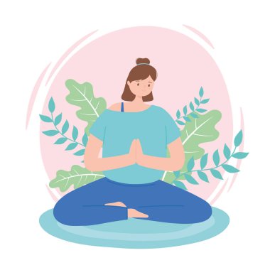 Yoga yapan kadın nilüfer çiçeği egzersizi, sağlıklı yaşam tarzı, fiziksel ve ruhsal uygulama