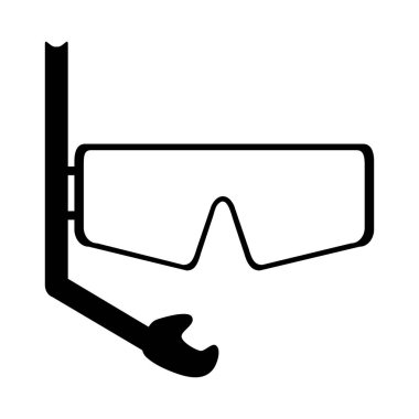 Yaz seyahati ve tatil şnorkel maskesi siluet stili izole edilmiş ikon olarak eğlence amaçlı