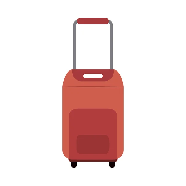 Summer travel and vacation suitcase with handle in flat style isolated icon — Stock Vector