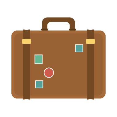 yaz seyahati ve tatil valizi turizmi düz stil izole edilmiş ikon