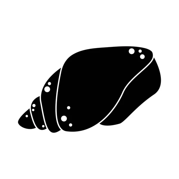 Coquille tropicale aquatique dans le style silhouette icône isolée — Image vectorielle