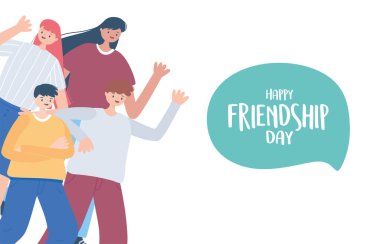 Dostluk gününüz kutlu olsun, çeşitli arkadaş grupları özel etkinlik kutlaması.