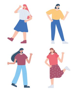 Mutlu arkadaşlık günü, genç grup kadınları birlik ilişkisi özel etkinlik kutlaması