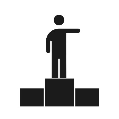 İş adamı lideri iş yönetimi başarılı bir siluet stili simgesi geliştiriyor